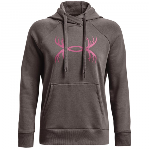 Under Armour Women's Rival Antler Fleece Hoodie Fresh Clay/Pace Pink MD 1368117-176001