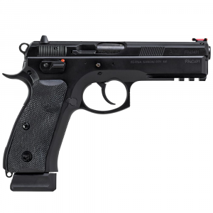 CZ-USA 75 SP-01 9mm 10rd Blk Handgun w/Polycoat Steel, FO Front/Fixed Rear, Manual Safety, Blk Rubber Grips, CA-Compliant 1152