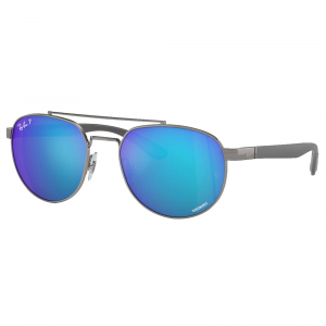 Ray-Ban 0RB3736CH Chromance Polished Gunmetal Sunglasses w/Green & Blue Mirror Polarized Chromance Lenses 0RB3736CH-004/A1-56