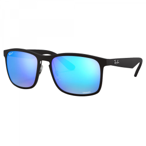 Ray-Ban 0RB4264 Chromance Matte Black Sunglasses w/Green & Blue Mirror Polarized Chromance Lenses 0RB4264-601SA1-58