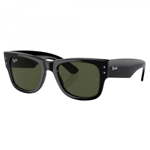 Ray-Ban Mega Wayfarer Polished Black Sunglasses w/Green Polarized Lenses 0RB0840S-901/58-51