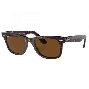 Ray-Ban Wayfarer Polished Tortoise Sunglasses w/B-15 Brown Polarized Lenses 0RB2140-902/57-50
