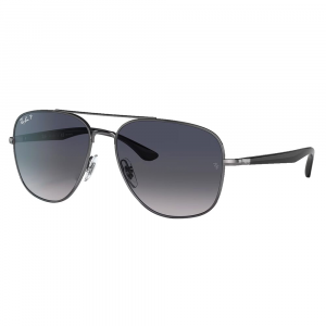 Ray-Ban 0RB3683 Polished Gunmetal Sunglasses w/Blue Gradient Polarized Lenses 0RB3683-004/78-59