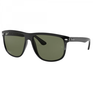 Ray-Ban Boyfriend Polished Black Sunglasses w/G-15 Green Polarized Lenses 0RB4147-601/58-60