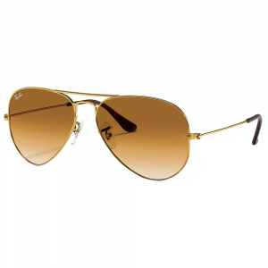 Ray-Ban Aviator Gradient Polished Gold Sunglasses w/Clear-to-Brown Gradient Lenses 0RB3025-001/51-58