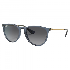 Ray-Ban Erika Polished Transparent Blue Sunglasses w/Grey Gradient Polarized Lenses 0RB4171-6592T3-54