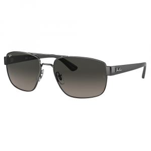 Ray-Ban 0RB3663 Polished Gunmetal Sunglasses w/Dark Grey-to-Light Grey Gradient Lenses 0RB3663-004/71-60