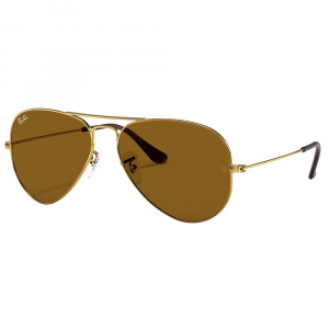 Ray-Ban Aviator Classic Polished Gold Sunglasses w/B-15 Brown Lenses 0RB3025-001/33-58