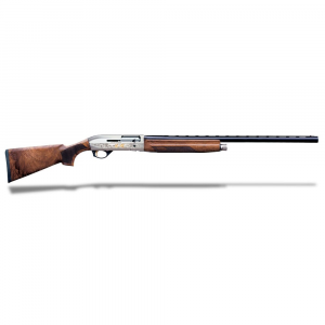 Benelli Montefeltro 12GA 3" 28" Silver AA-Grade Satin Walnut, Nickel/blue Etched Game Scenes 4+1 Semi-Auto Shotgun 10850 - Benelli