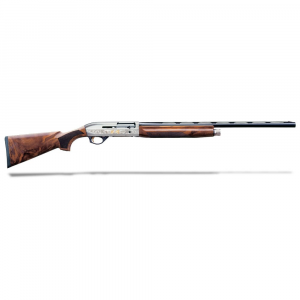 Benelli Montefeltro 20GA 3" 26" Silver AA-Grade Satin Walnut, Nickel/blue Etched Game Scenes 4+1 Semi-Auto Shotgun 10855 - Benelli