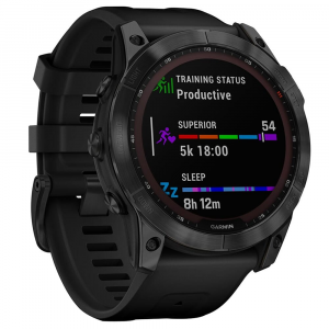 Garmin fenix 7 Sapphire Solar Black DLC Titanium w/Black Band Smartwatch 010-02540-34 - Garmin