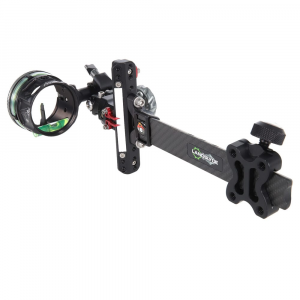 AXCEL Archery LANDSLYDE Carbon Pro Slider w/AVX-41 Scope Single-Pin .019 Green Fiber Black Bow Sight ALND-C119-4GB - Axcel Archery