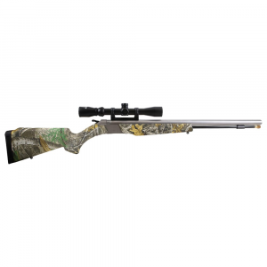 CVA WOLF V2 .50 Cal 1:28" Bbl SS/True Timber Strata Break Action Inline Muzzleloader w/KonusShot 3-9x32, DuraSight Mounts, & Soft Case PR9118SSC - Cva Ml