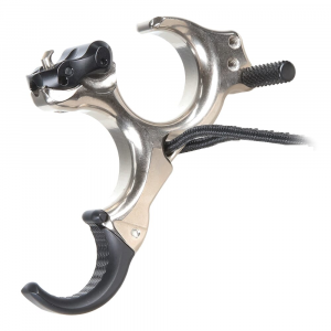 T.R.U. Ball Archery Honey Badger Claw Flex 3 or 4 Finger (Ergo Adj Finger Pieces) Quick Silver Brass Large Release THBF-QS-L