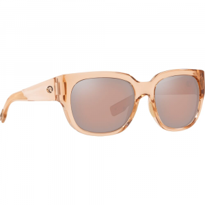 Costa Waterwoman Shiny Blonde Crystal Frame Sunglasses w/Copper Silver Mirror 580P Lenses 06S9019-90191155