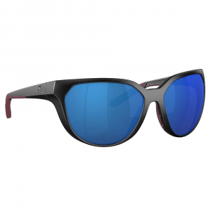 Costa Mayfly Black Frame Sunglasses w/Blue Mirror 580P Lenses 06S9110-91100458