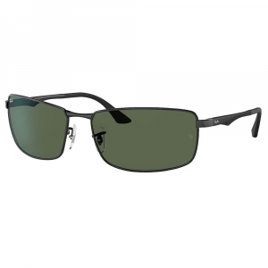 Ray-Ban 0RB3498 Polished Black Sunglasses w/G-15 Green Lenses 0RB3498-002/71-61