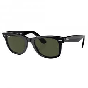 Ray-Ban Wayfarer Polished Black Sunglasses w/G-15 Green Lenses 0RB2140-901-54