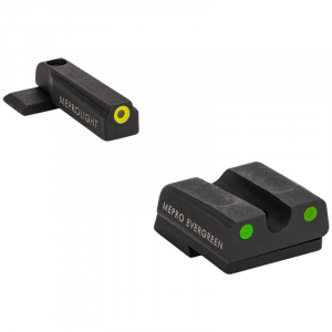 Meprolight Evergreen H&K 45/P30/VP9/SFP9 (Not VP2020) Yellow Ring/Green Pistol Sight Set 83300051 - Meprolight Usa