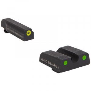 Meprolight Evergreen Glock (All Models) Yellow Ring/Green Pistol Sight Set 83300001 - Meprolight Usa