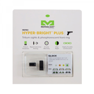 Meprolight Hyper-Bright Co-Witness Glock Std Frame 9/357SIG/40/45GAP Green Ring/Green Fixed Pistol Sight Set 040224318011 - Meprolight Usa