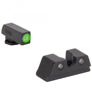 Meprolight Hyper-Bright Glock 42, 43, 43X, 48 Green Ring/Green Fixed Pistol Sight Set 402203111