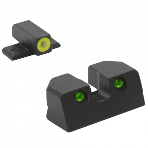 Meprolight Hyper-Bright IWI Masada Yellow Ring/Green Fixed Pistol Sight Set 495873121 - Meprolight Usa