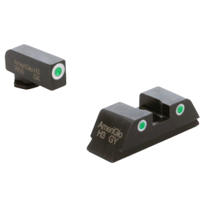 Ameriglo Classic Green Tritium w/White Outline Front, Green Tritium w/Black Outline Rear 3-Dot Sight Set for Walther PDP WA-119