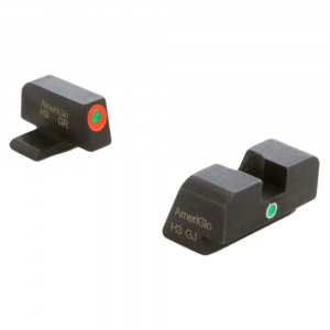 Ameriglo i-Dot Grn Trit w/Orange Outline Front, Grn Trit Rear Night Sight for FN 2023 High Power FN-201 - Ameriglo