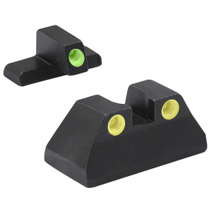 Meprolight Tru-Dot H&K 9mm/.40SW/.45ACP USP FS Fixed Yellow Rear/Front Tritium Illum Pistol Sight Set 0115163201 - Meprolight Usa