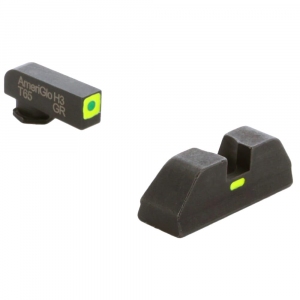 Ameriglo T-CAP Green Tritium LumiGreen Sq Outline Front, LumiGreen Line Non-Trit Rear Sight Set for Glock Gen 1-4 17,19,22-24,26,27,33-35,37-39 GL-624 - Ameriglo