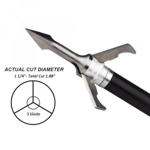 Grim Reaper Fatal Steel 100gr 1-1/4" 3-Blade 1pc Solid Steel Mechanical Broadheads 3pk 1301 - Grim Reaper Broadheads