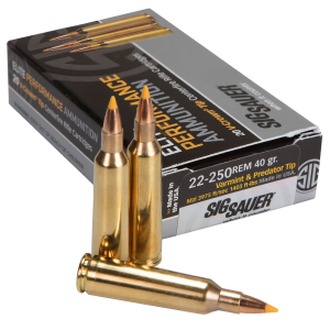 Sig Sauer Ammo .22-250 Rem 40gr Varmint & Predator 20/Box E225V1-20 - Sig Sauer