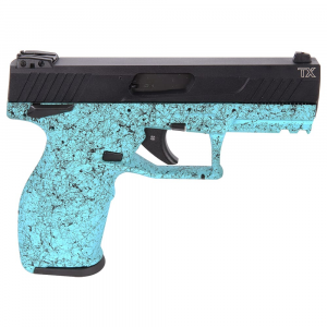 Taurus TX22 .22 LR 4" Bbl Cyan Splat/Black Pistol w/(2) 10rd Mags 1-TX22141SP4-10 - Taurus