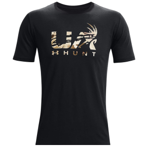 Under Armour Antler Hunt Icon Short Sleeve Tee Black/UA Barren Camo LG 1366014-001002 - Under Armour