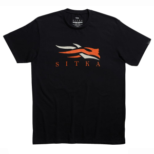Sitka Gear Icon Tee Black Orange Large 600087-BKOR-L