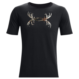Under Armour Antler Logo Short Sleeve Tee Black/UA Barren Camo LGT 1366017-001005 - Under Armour