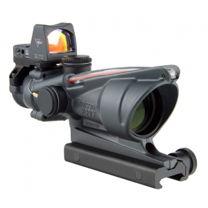 Trijicon 4x32 ACOG Dual Illum Red Chevron .223 Reticle w/Colt Knob Mount - LED 3.25 MOA Red Dot RMR Type 2 - Gray TA31-D-100568 - Trijicon