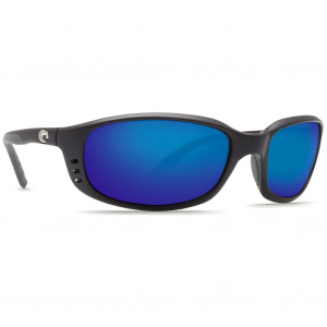 Costa Brine Matte Black Frame Sunglasses w/Blue Mirror 580G Lenses 06S9017-90171459 - Costa Del Mar