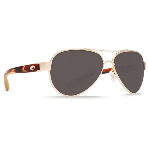 Costa Loreto Rose Gold Frame w/Tortoise Temples Frame Sunglasses w/Gray 580P Lenses 06S4006-40060456 - Costa Del Mar