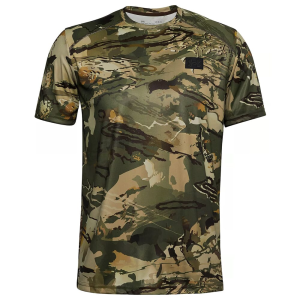 Under Armour Whitetail Iso-Chill Brushline Short Sleeve Tee UA Forest All Season Camo/Black XXL 1361310-994006 - Under Armour