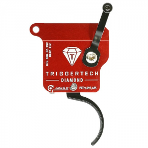 TriggerTech Rem 700 Clone LH Diamond Curved Clean Blk/Red Single Stage Trigger