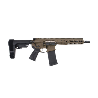 LWRC ICDI M-LOK Direct Impingement .300 Blackout 10.5" 1:7" 1/2x28 Bbl Patriot Brown Pistol w/SBA3 Brace ICDIP3PBC10MLSBA3