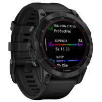 Garmin fenix 7 Sapphire Solar Carbon Gray DLC Titanium w/Black Band Smartwatch 010-02540-20