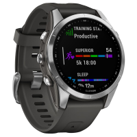 Garmin fenix 7S Stainless Steel w/Graphite Band Smartwatch 010-02539-00