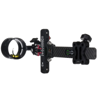 AXCEL Archery LANDSLYDE Carbon Pro Slider w/AVX-31 Scope Single-Pin .019 Red Fiber Black Bow Sight ALND-C119-3RB