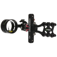 AXCEL Archery LANDSLYDE Slider Non-Dampened w/AVX-31 Scope Single-Pin .019 Yellow Fiber Black Bow Sight ALND-N119-3YB