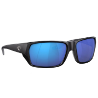 Costa Tailfin Matte Black Frame Sunglasses w/Blue Mirror 580G S Lenses 06S9113-91130257