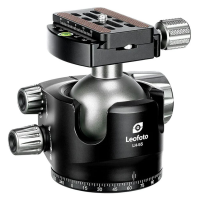 Leofoto LH-55 55mm Low Profile Black Ball Head w/QP-70N QR Plate, Case, & Independent Pan Lock; Arca Compatible LH-55-QP-70N