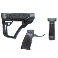 Daniel Defense Tornado Grey Collapsible Buttstock, Pistol Grip & Vertical Foregrip Combo 28-102-06145-012